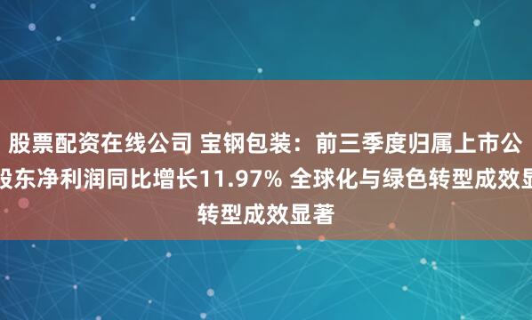 股票配资在线公司 宝钢包装：前三季度归属上市公司股东净利润同比增长11.97% 全球化与绿色转型成效显著